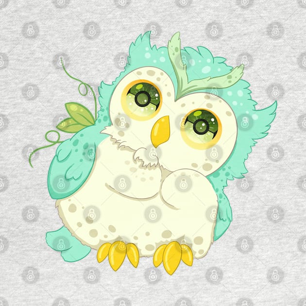 The little green owl- for Men or Women Kids Boys Girls love owl by littlepiya